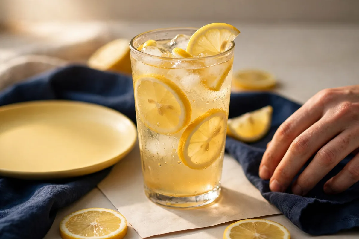 A lemonade glass